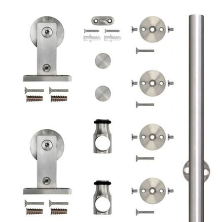 Designer Collection Stainless Steel 78" Top Mount Sliding Door Hardware NT.1400.01W.SS